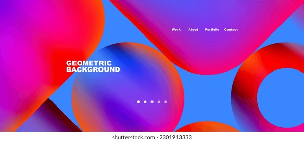 Abstract circles and round shapes landing page background. Vector Illustration For Wallpaper, Banner, Background, Card, Book Illustration, landing page. Pattern design concept