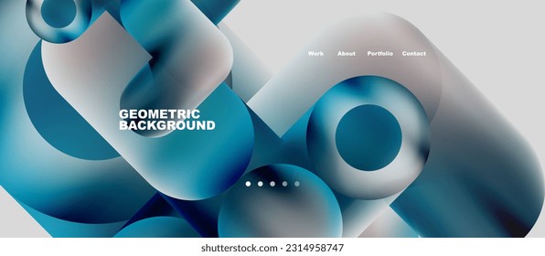 Abstract circles and round shapes landing page background. Vector Illustration For Wallpaper, Banner, Background, Card, Book Illustration, landing page. Pattern design concept