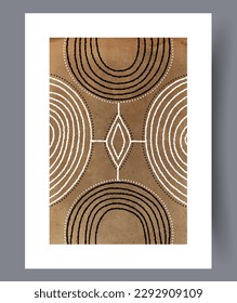 Abstract circles scandinavian geometry wall art print. Wall artwork for interior design. Contemporary decorative background with geometry. Printable minimal abstract circles poster.