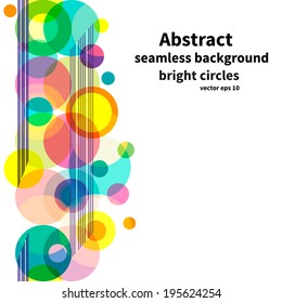 Abstract circles seamless background, flat style, vector illustration