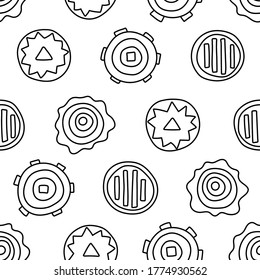 Abstract circles - seamless pattern. Modern black and white illustration for textiles, packaging, postcards, etc. Doodle style.