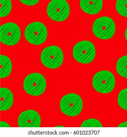 Abstract  circles seamless pattern on a red background.  Freehand drawing vector  design.