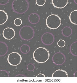 Abstract circles seamless pattern.Pink and purple scribble circles with spots and blots.use for paper texture,fabric textile,web wallpaper.plaid pattern.vector illustration with hand drawn elements