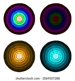 Abstract circles set. Creative target icon. Marketing background. Geometric sphere. Vector illustration. Stock image. 