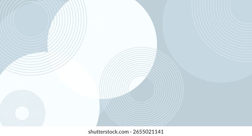 Círculos abstratos e sobreposições suaves, uma composição sutil em tons azuis pálidos, criando um fundo calmante, minimalista moderno com linhas concêntricas fluindo,
