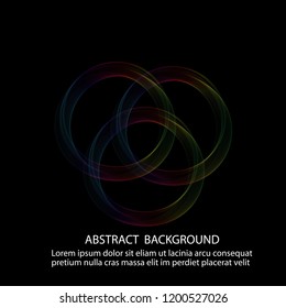 
Abstract circles, Spectrum, design lines on a black background