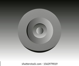 abstract circles system with wired texture in silver shades