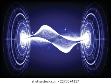 Abstract Circles Technology Blue Background with hi-tech digital ,Future technology vision design innovation concept background