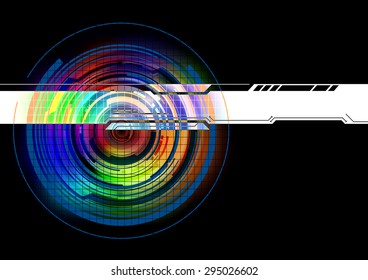 Abstract Circles Technology Colorful Background, Vector Illustration