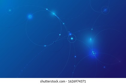 Abstract circles technology futuristic background. Round banner with empty space for your design