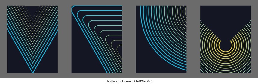 abstract circles and triangle posters editable 