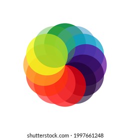 círculos abstractos de varios colores adecuados para el muestreo de colores. círculo con colores arcoiris
