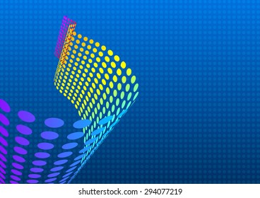 Abstract Circles Vector Blue Background, Illustration