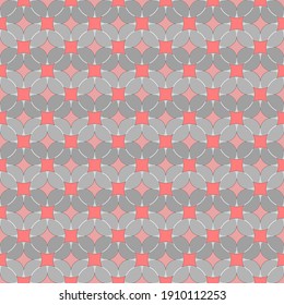 abstract circles. vector seamless pattern. pink and gray repetitive background. fabric swatch. wrapping paper. continuous print. geometric shapes. design element for home decor, textile, apparel