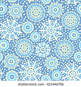 Abstract circles wallpaper. Vector seamless wavy pattern.
