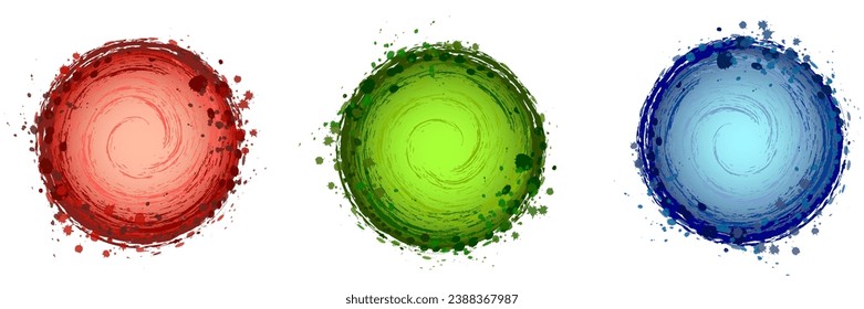 Abstract circles in watercolor style on a white background for design. Digital vector graphics.