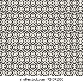 Abstract Circles Wave Seamless Vector Pattern. Geometric texture. Repeating background.