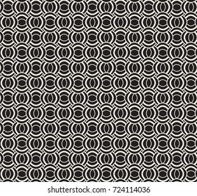 Abstract Circles Wave Seamless Vector Pattern. Geometric texture. Repeating background.