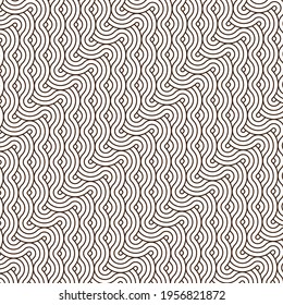 Abstract circles and wavy lines shape overlapping geometric seamless pattern vector.use for template, material, element, ornament background.and more.
