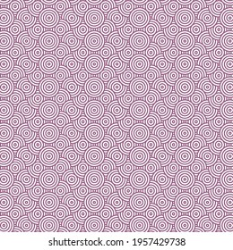Abstract circles and wavy lines shape overlapping geometric seamless pattern vector.use for template, material, element, ornament background.and more.
