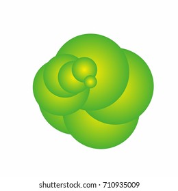 abstract circles yellow green bubbles vector