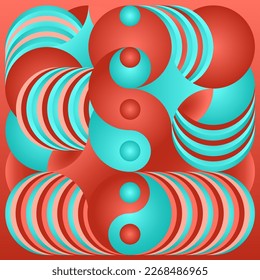 abstract circles yin yang vector background