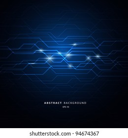 Abstract circuit blue background, vector illustration