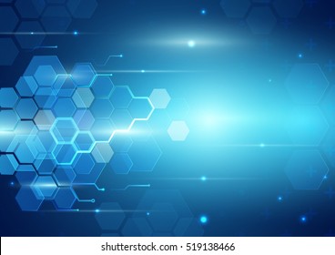 Fondo geométrico y azul del circuito abstracto con espacio para el diseño del vector de texto