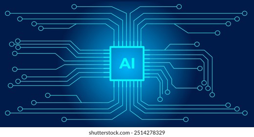 Placa de circuito abstrata AI inteligência artificial digital fundo da tecnologia. placa de circuito de megadados AI tecnologia de inteligência artificial.