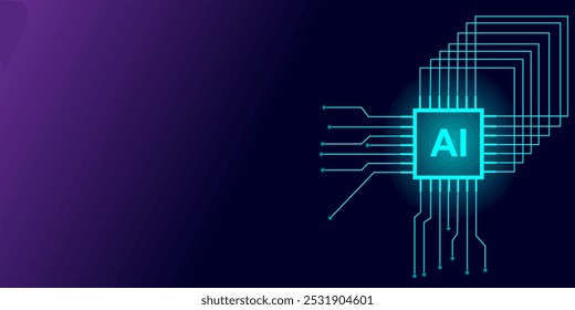 Vector de fondo digital de la tecnología de la IA de la placa de circuito Abstractas, diseño de Vector de fondo digital de la tecnología de la inteligencia artificial Abstractas.