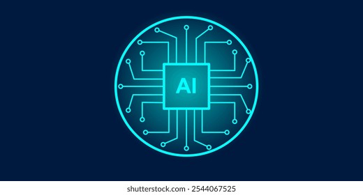 Abstrato placa de circuito AI tecnologia digital fundo vetor conceito de projeto. Placa de circuito abstrato conceito de tecnologia de inteligência artificial projeto de vetor de fundo digital.