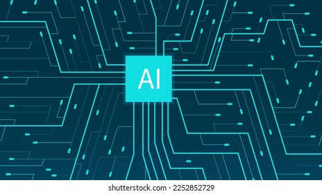 Abstract circuit board background. Artificial Intelligence illustration. Digital innovation background