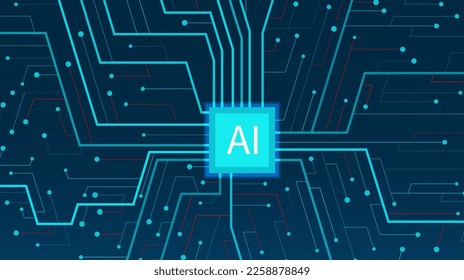 Abstract circuit board background. Artificial Intelligence illustration. Digital innovation background