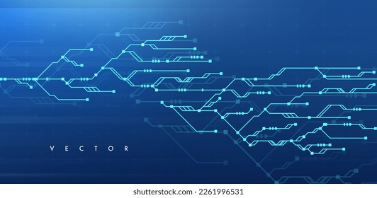 Resumen del fondo de la placa de circuito. Ilustración de inteligencia artificial. Antecedentes de la innovación digital