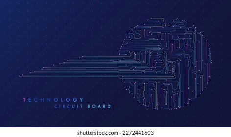Resumen del fondo de la placa de circuito. Ilustración de inteligencia artificial. Antecedentes de la innovación digital