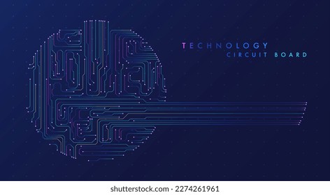 Abstract circuit board background. Artificial Intelligence illustration. Digital innovation background