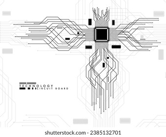 Resumen del fondo de la placa de circuito. Ilustración de inteligencia artificial. Antecedentes de la innovación digital