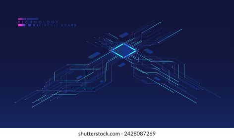 Abstract circuit board background. Artificial Intelligence illustration. Digital innovation background