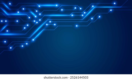 Abstractas fondo de placa de circuito azul. Ilustración vectorial tecnológica futurista y moderna