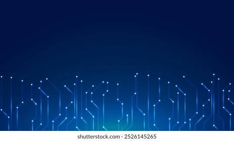 Abstract circuit board background blue. Futuristic and modern technology vector illustration