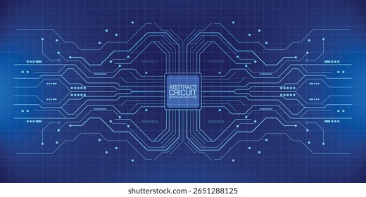 Abstract circuit board background in blue, representing digital tech and electronic connections.

