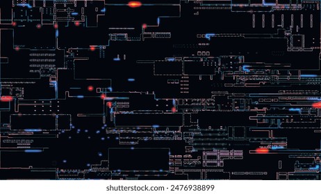 Abstract circuit board background. Computer parts, microcircuits on an electronic board. Futuristic data processing on an electronic board. Microelectronics technology concepts. Hardware Engineering. 