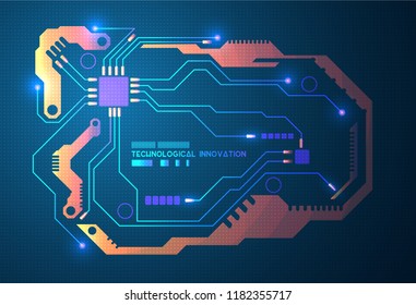 Abstract circuit board background. Futuristic cyberspace. Digital innovation background
