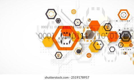 Fondo de placa Abstractas con hexágonos. Concepto de tecnología digital de alta tecnología. Vector dibujado a mano.