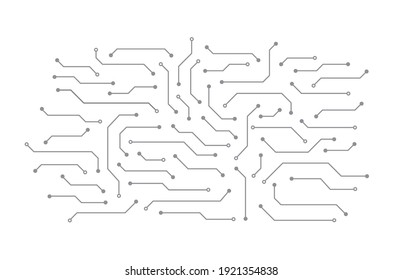 Abstract circuit board. Background of microchip elements consisting of dots and lines. Technology concepts. Vector.