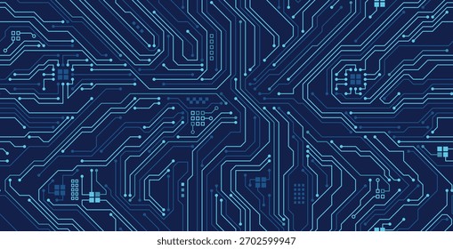 Abstract circuit board background with seamless electronic technology.