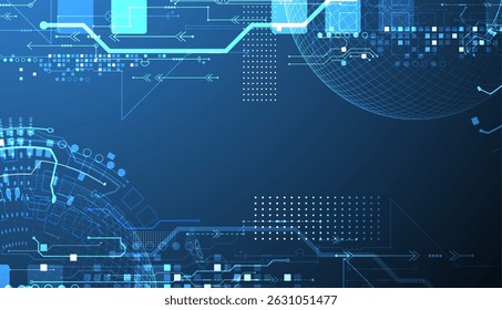 Fundo abstrato da placa de circuito com esfera. Conceito de tecnologia digital de alta tecnologia. Vetor.