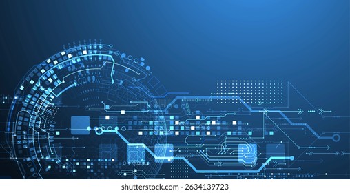 Fondo de placa de circuito Abstractas con esfera. Concepto de tecnología digital de alta tecnología. Vector.