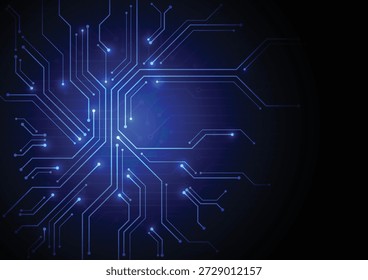 Fondo Abstractas de la placa de circuito con diseño de tecnología. Ilustración de placa base Electrónica. Concepto de comunicación e ingeniería. Ilustración vectorial