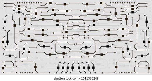 Abstract circuit board background. Vector flat circuit board illustration